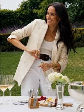 Celine 2 Button Classic Blazer in Ivory ASO Meghan Markle